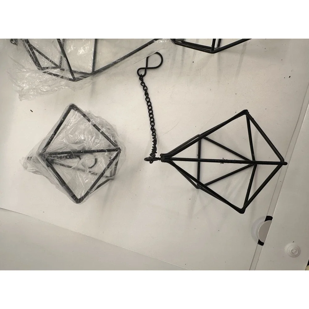 Geometric Hanging Planter Holders Metal Black Orchid Air Plant Lot